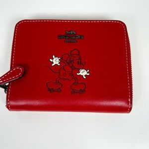 Coach X Disney | Small Zip Around Wallet with Skating Mickey Mouse